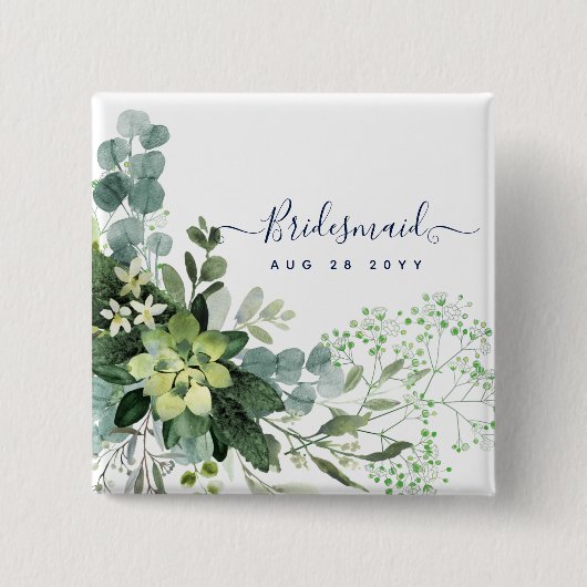 Eukalyptus Greenerity Wedding Foliage Babys Atem Button (Vorderseite)