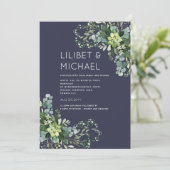 Eukalyptus Greenerity Wedding Foliage Babys Atem Einladung (Stehend Vorderseite)