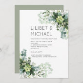 Eukalyptus Greenerity Wedding Foliage Babys Atem Einladung (Vorne/Hinten)