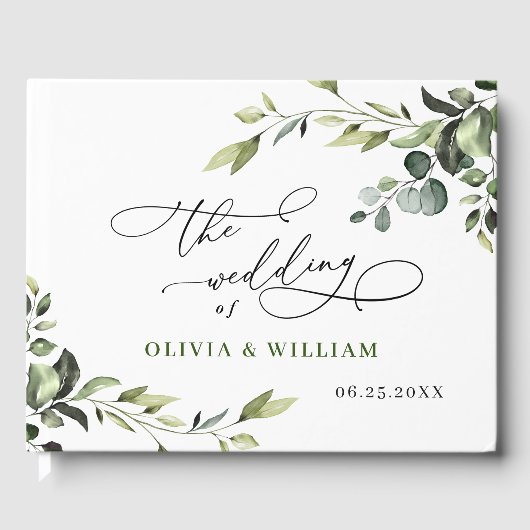 Eukalyptus Greenerity Wedding Gästebuch (Vorderseite)