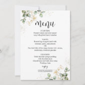 Eukalyptus Greenerity Wedding Menu Card Einladung (Vorderseite)