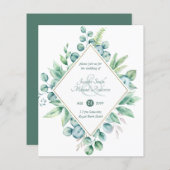 Eukalyptus Greenerity Wedding Modern Invites (Vorne/Hinten)