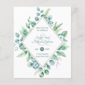 Eukalyptus Greenerity Wedding Modern Invites (Vorderseite)