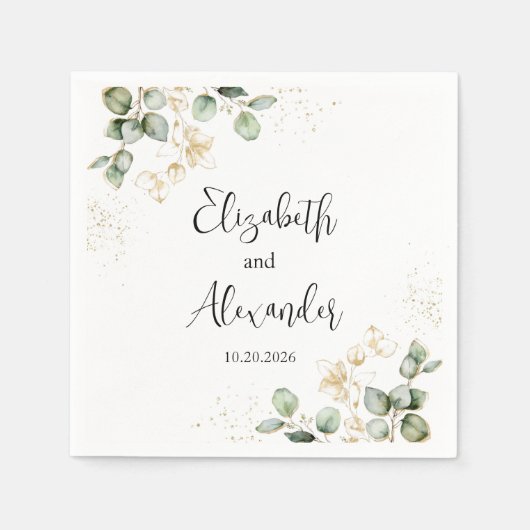 Eukalyptus Greenerity Wedding Napkins Serviette (Vorderseite)