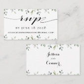 Eukalyptus Greenerity Wedding Online RSVP Card Visitenkarte (Vorne/Hinten)