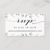 Eukalyptus Greenerity Wedding Online RSVP Card Visitenkarte (Vorderseite)