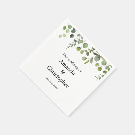 Eukalyptus Greenerity Wedding Party Serviette (Ecke)