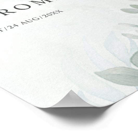 Eukalyptus Greenerity Wedding Poster (Ecke)