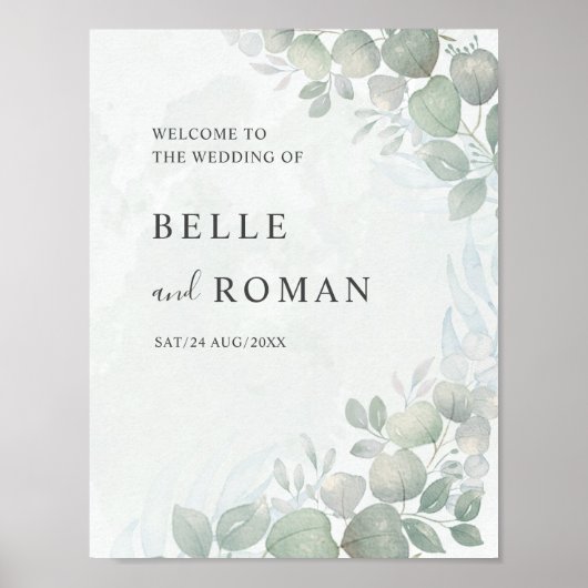 Eukalyptus Greenerity Wedding Poster (Vorne)