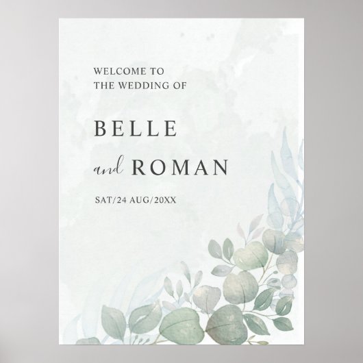 Eukalyptus Greenerity Wedding Poster (Vorne)