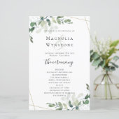 Eukalyptus Greenerity Wedding Program (Stehend Vorderseite)