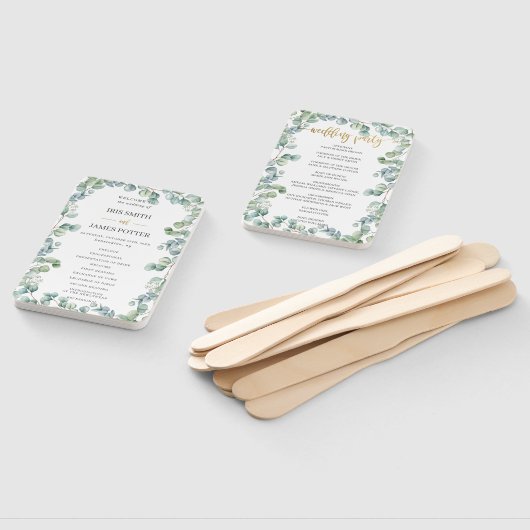 Eukalyptus Greenerity Wedding Program Fächer (Non-assembled)