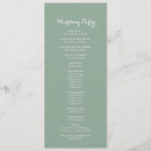 Eukalyptus Greenerity Wedding Program Programm (Rückseite)