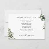 Eukalyptus Greenerity Wedding Reception nur Beilag Einladung (Vorderseite)