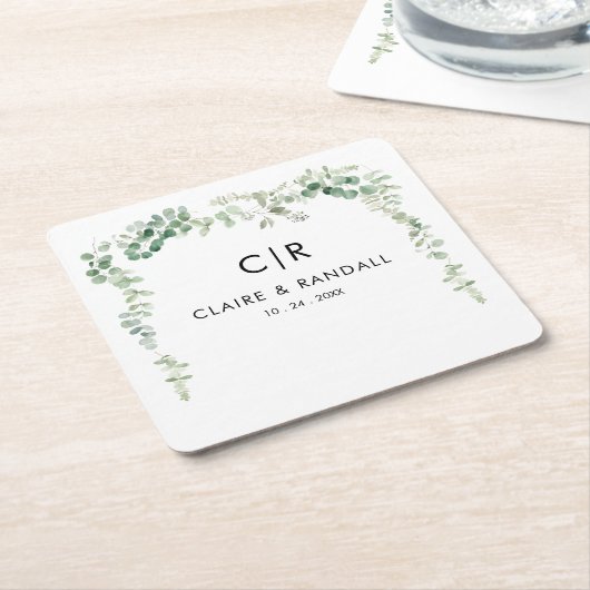 Eukalyptus Greenerity Wedding Rechteckiger Pappuntersetzer (angewinkelt)