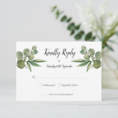 Eukalyptus Greenerity Wedding RSVP (Stehend Vorderseite)