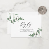 Eukalyptus Greenerity Wedding RSVP-Antwort Mitteilungskarte (Vorderseite/Rückseite Beispiel)