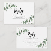 Eukalyptus Greenerity Wedding RSVP Antwort Mitteilungskarte (Vorne/Hinten)