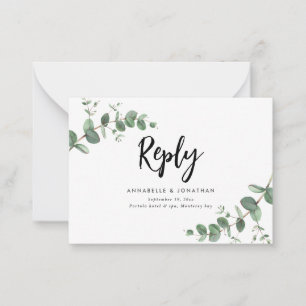 Eukalyptus Greenerity Wedding RSVP Antwort Mitteilungskarte