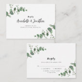 Eukalyptus Greenerity Wedding RSVP Antwort Mitteilungskarte (Vorne/Hinten)