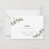 Eukalyptus Greenerity Wedding RSVP Antwort Mitteilungskarte (Rückseite)