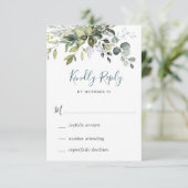 Eukalyptus Greenerity Wedding RSVP Card (Stehend Vorderseite)
