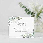 Eukalyptus Greenerity Wedding RSVP Card (Stehend Vorderseite)