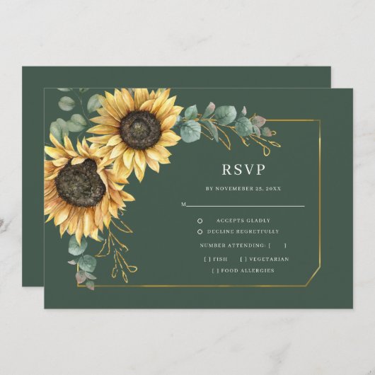 Eukalyptus Greenerity Wedding RSVP Card (Vorne/Hinten)