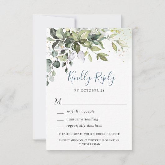 Eukalyptus Greenerity Wedding RSVP Card (Vorderseite)