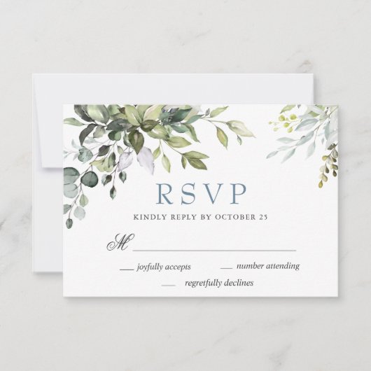 Eukalyptus Greenerity Wedding RSVP Card (Vorderseite)