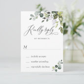 Eukalyptus Greenerity Wedding RSVP Card Karte (Stehend Vorderseite)