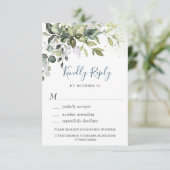 Eukalyptus Greenerity Wedding RSVP Card Karte (Stehend Vorderseite)