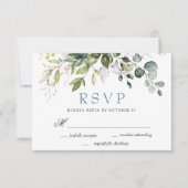 Eukalyptus Greenerity Wedding RSVP Card Karte (Vorderseite)