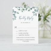 Eukalyptus Greenerity Wedding RSVP Card Karte (Stehend Vorderseite)