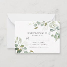 Eukalyptus Greenerity Wedding RSVP Card Mitteilungskarte