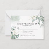 Eukalyptus Greenerity Wedding RSVP Card Mitteilungskarte (Vorderseite)