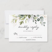 Eukalyptus Greenerity Wedding RSVP Karte (Vorderseite)