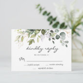 Eukalyptus Greenerity Wedding RSVP Karte (Stehend Vorderseite)