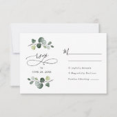 Eukalyptus Greenerity Wedding RSVP Karte (Vorderseite)