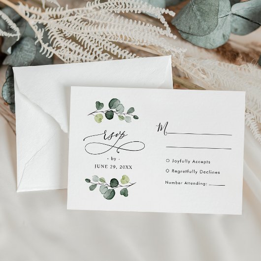 Eukalyptus Greenerity Wedding RSVP Karte