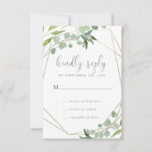 Eukalyptus Greenerity Wedding RSVP Karte (Vorderseite)