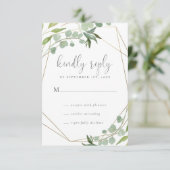 Eukalyptus Greenerity Wedding RSVP Karte (Stehend Vorderseite)