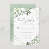 Eukalyptus Greenerity Wedding RSVP Karte (Vorne/Hinten)