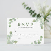 Eukalyptus Greenerity Wedding RSVP Karte (Stehend Vorderseite)