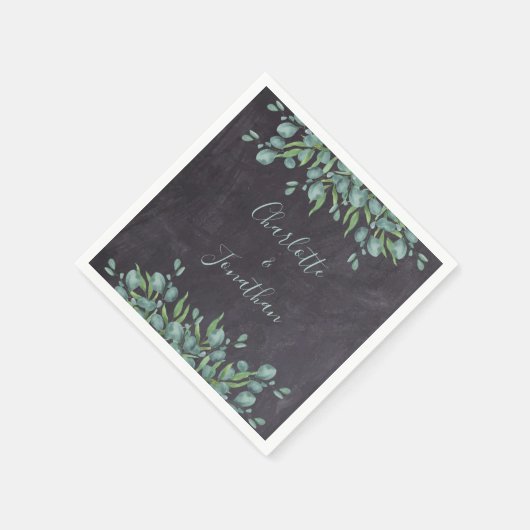 Eukalyptus Greenerity Wedding Serviette (Ecke)