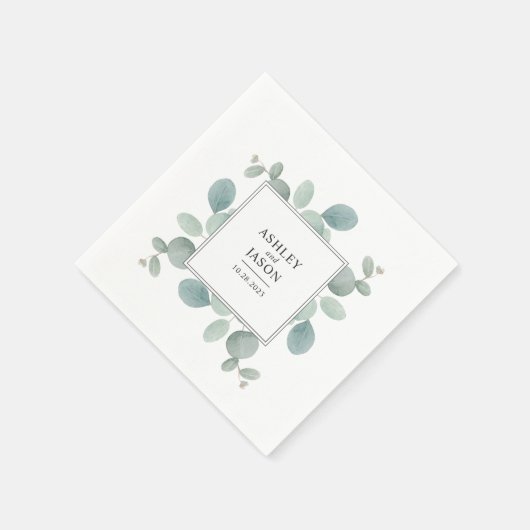 Eukalyptus Greenerity Wedding Serviette (Ecke)