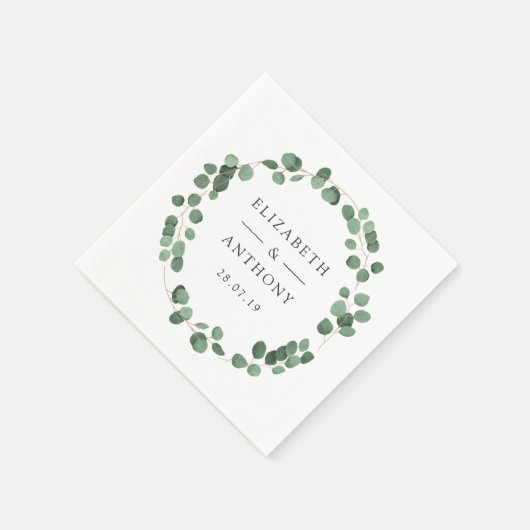 Eukalyptus Greenerity Wedding Serviette (Ecke)