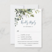Eukalyptus Greenerity Wedding Simple RSVP Karte (Vorderseite)
