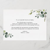 Eukalyptus Greenerity Wedding Vielen Dank Gold Folieneinladung (Rückseite)