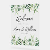 Eukalyptus Greenerity Wedding Welcome Acrylschild (Winkel)